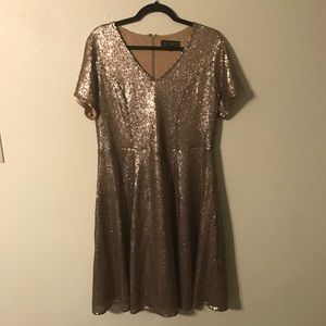 Eloquii Studio Gold Matte Sequin Dress